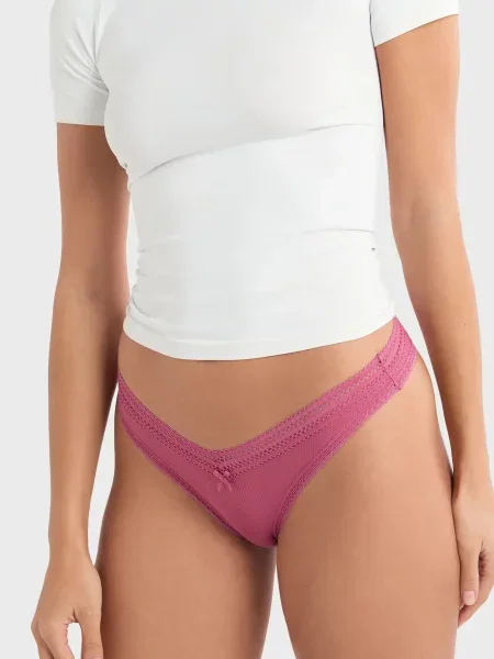 Стрінги Etam з високою посадкою рожеві