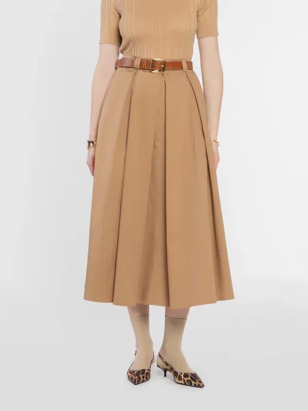 Спідниця міді Arber бавовна/еластан бежевий