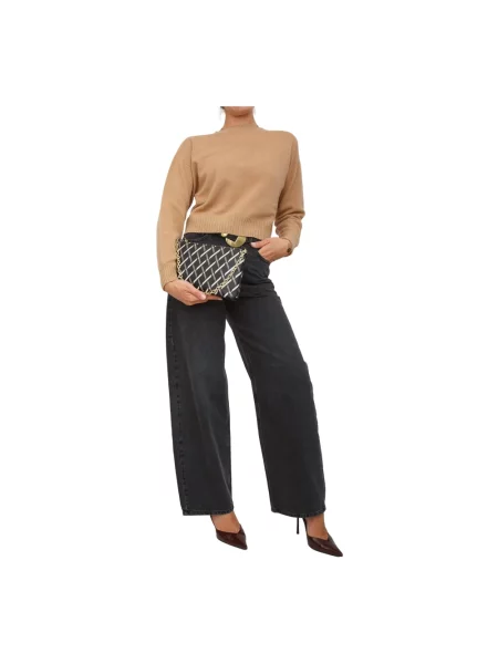 Twinset sweter wełniany lekki brązowy