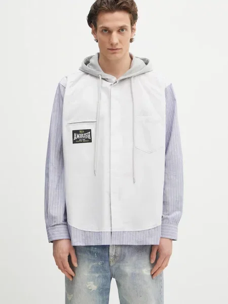 Košulja Ambush s kapuljačom s printom siva