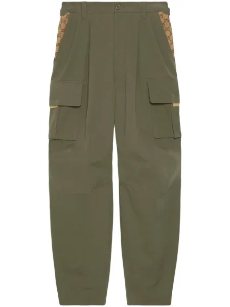 Pantaloni cargo Gucci din canvas verde