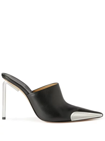 Papuci tip mules Off-white din piele alb