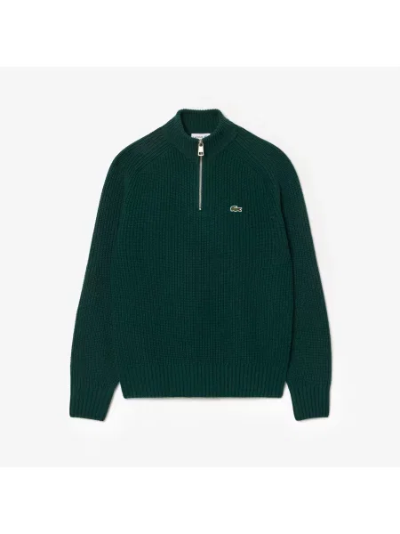 Sweter z grubej wełny zgrzebnej z zamkiem błyskawicznym