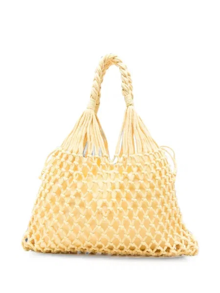 Geantă shopper The Frankie Shop tricotate galben