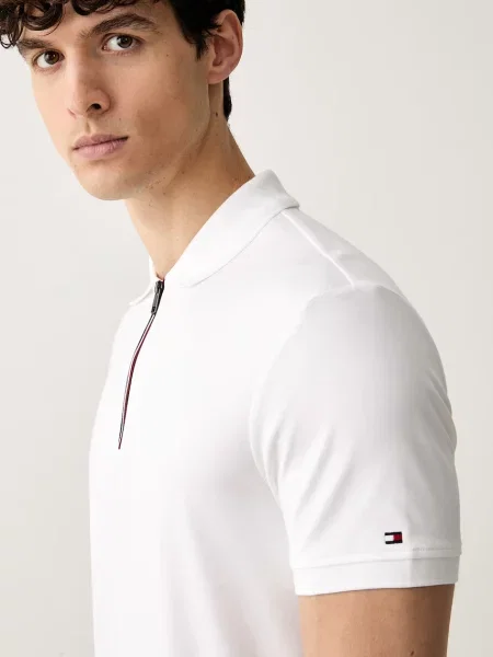 Tommy Hilfiger тениска с яка мъжка от бяло