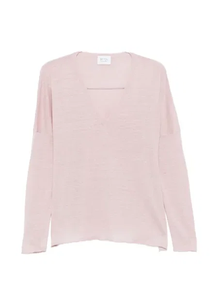 Pulover Beyou cu decolteu în V roz