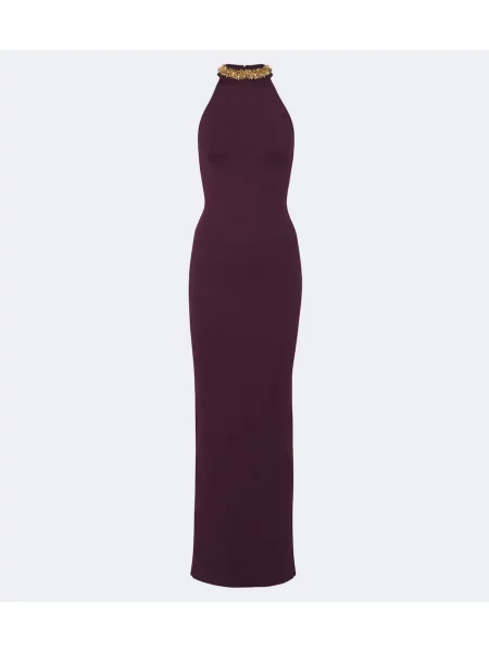 Kötött halter nyakú ruha Balmain lila