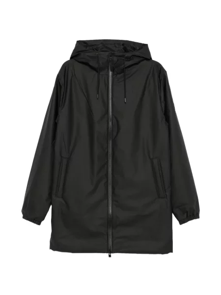 Palton Rains cu glugă negru