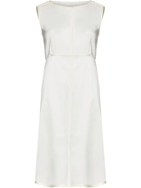 Sukienka midi Mm6 Maison Margiela bez rękawów do kolan garniturowa biała