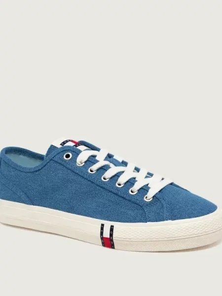 Teniși Tommy Jeans din dantelă albastru