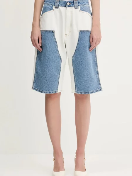 Aries szorty jeansowe Patchwork Western Carpenter Shorts niebieskie