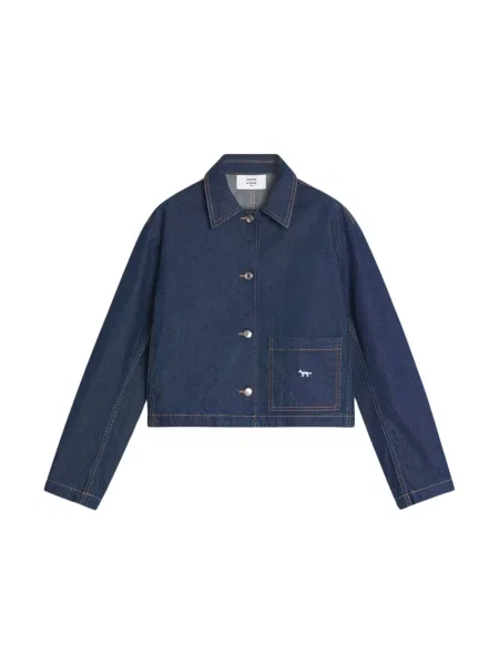 Kurtka jeansowa Maison Kitsune niebieska