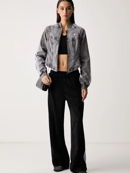 Adidas Originals широк панталон дамски Pleated Firebird черно