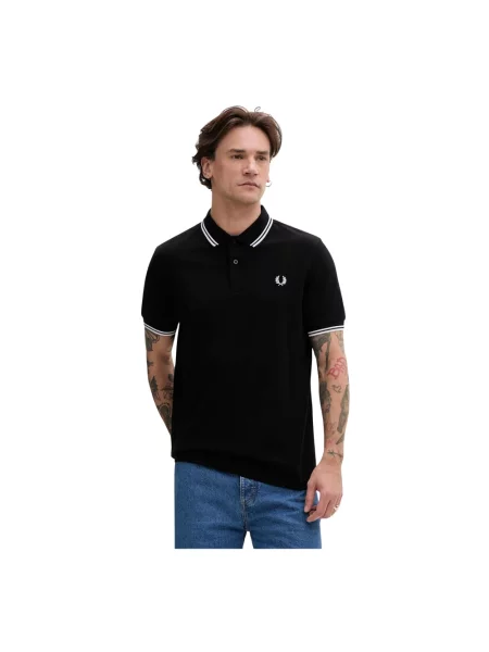 T-shirt FRED PERRY Twin Tipped Shirt Black L czarna