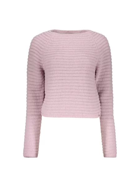 Krótki sweter Herno z długim rękawem różowy