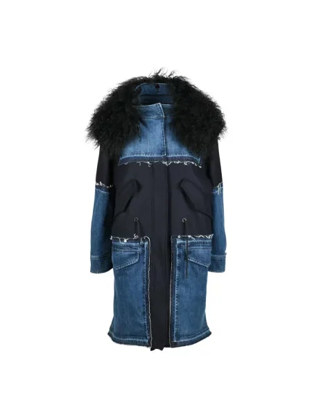 Parka Dondup z kaszmiru niebieska