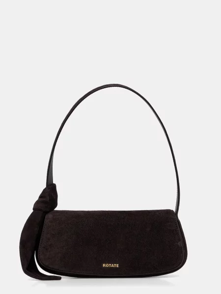 Rotate geantă de mână din piele întoarsă maro