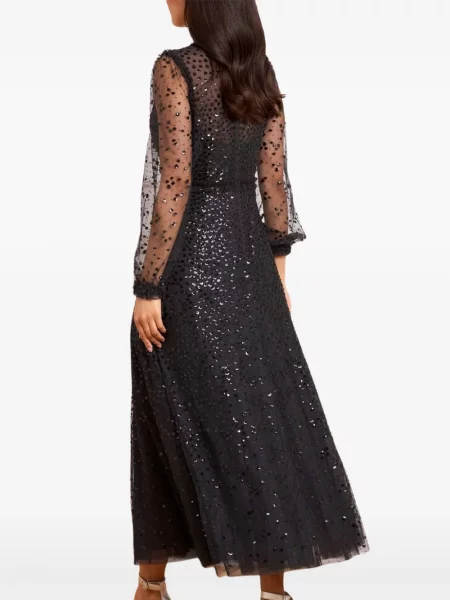 Rochie maxi Needle & Thread cu paiete lungă de costum negru