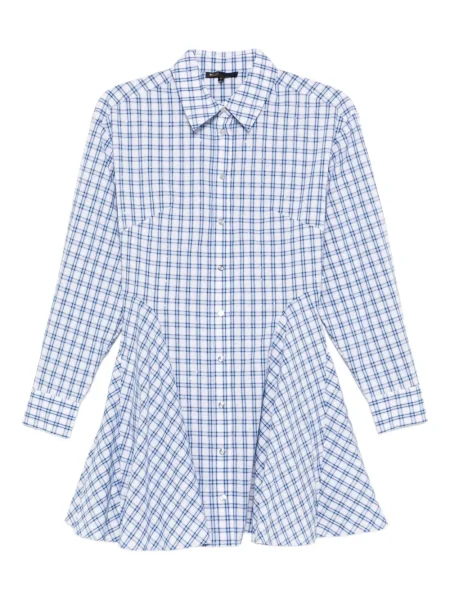 Rochie mini Maje în carouri de costum alb