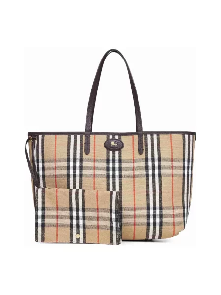 Shopperka Burberry skórzana dwustronna brązowa