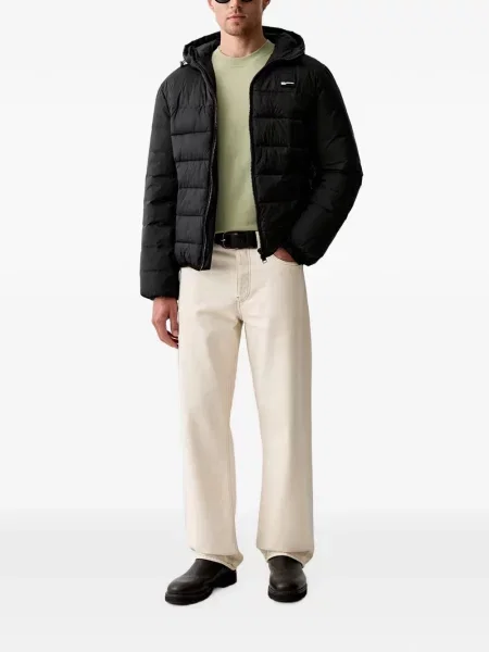 Дънково яке Karl Lagerfeld Jeans с качулка черно