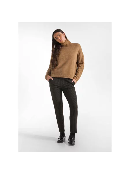Spodnie Deha Pinstriped Straight Pants czarne