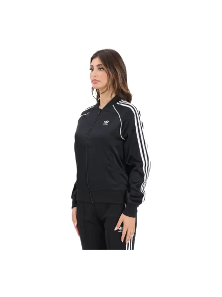 Satynowy top Adidas Originals do biegania czarny