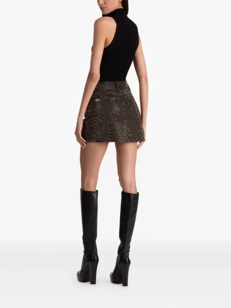 Fustă din denim Alice + Olivia negru