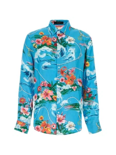 Cămașă Gucci cu model floral cu imagine albastru