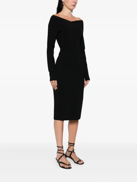 Rochie midi Stella Mccartney până la genunchi de costum negru