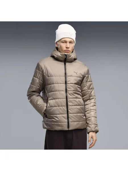 Kurtka wyściełana Essentials z kapturem PUMA beżowa