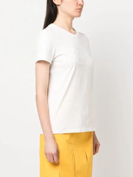 Tricou Max Mara cu broderie alb