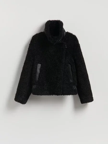Куртка Reserved из овчины черная