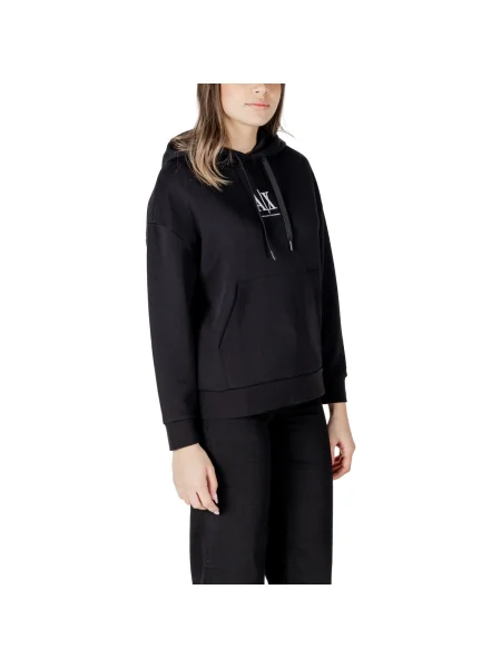 Armani Exchange Hanorac | Relaxed fit negru