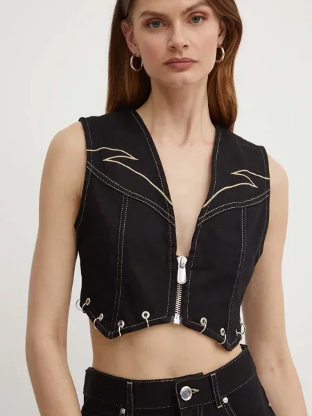Pinko vesta jeans negru