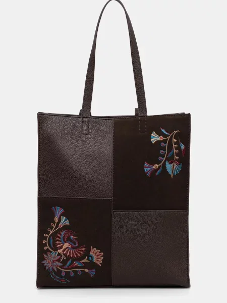 Medicine geantă shopper pentru femei din imitație de piele maro