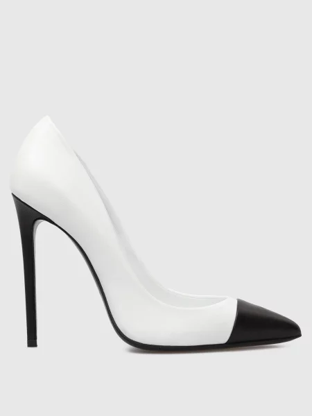 Шкіряні човники з контрастною вставкою Babe Pay Pls білі