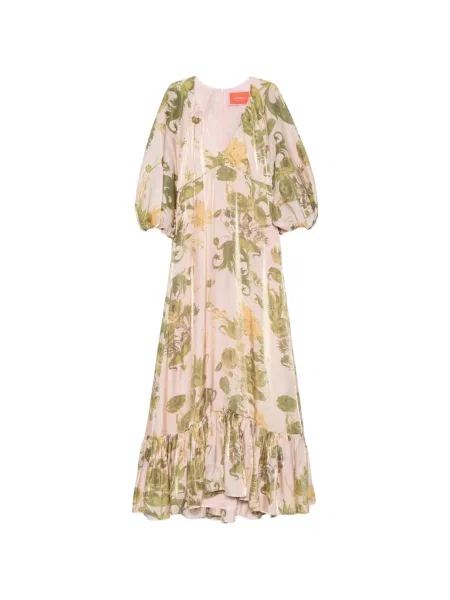 Rochie La Doublej cu model floral cu imagine roz