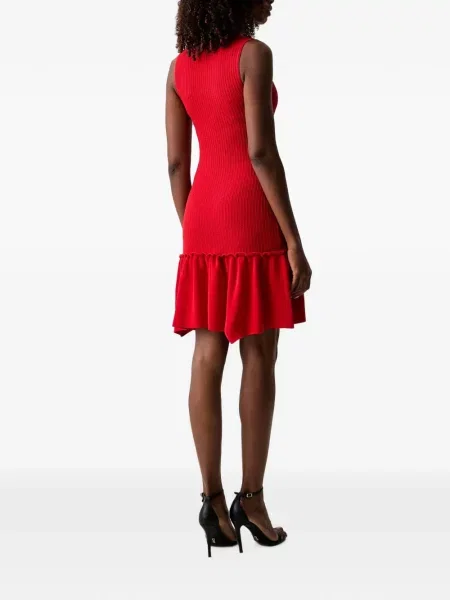 Rochie mini Morgan tricotate cu volane roșu