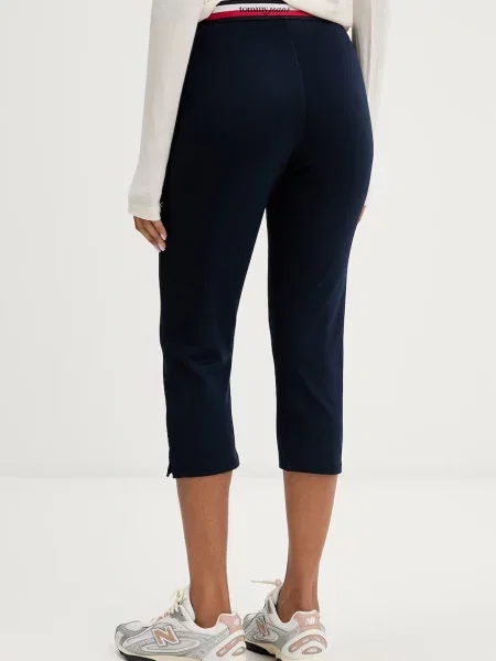 Tommy Jeans legginsy z wiskozą granatowe