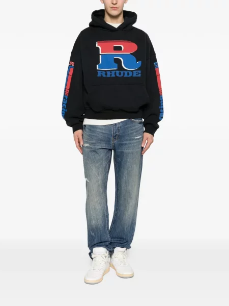 Hanorac cu glugă Rhude cu autograf negru