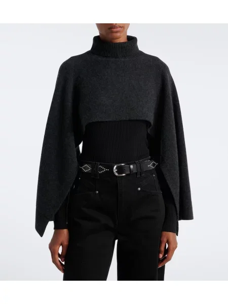 Poncho Isabel Marant de lână gri