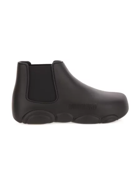 Lniane botki Moschino typu teddy czarne