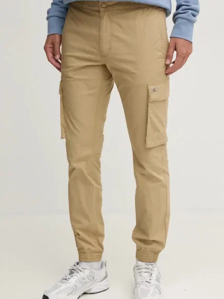 Панталон Calvin Klein Jeans с кройка тип карго бежово