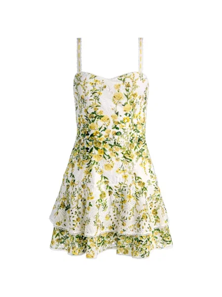 Rochie mini Alice + Olivia cu model floral alb