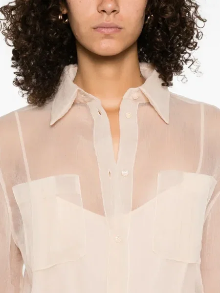 Cămașă Ermanno Scervino transparente roz