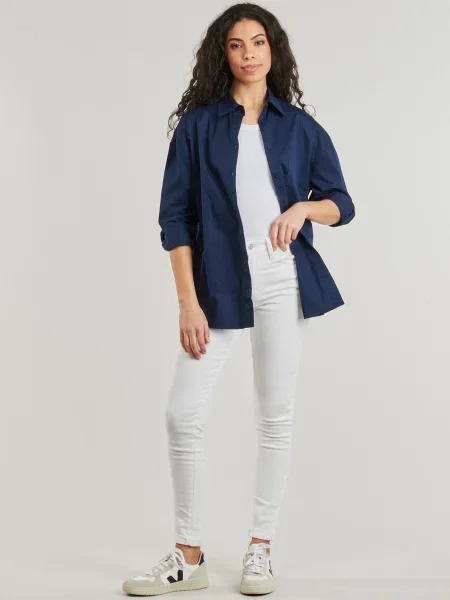 Skinny fit džínsy Levi's 721 s vysokým pásom biela
