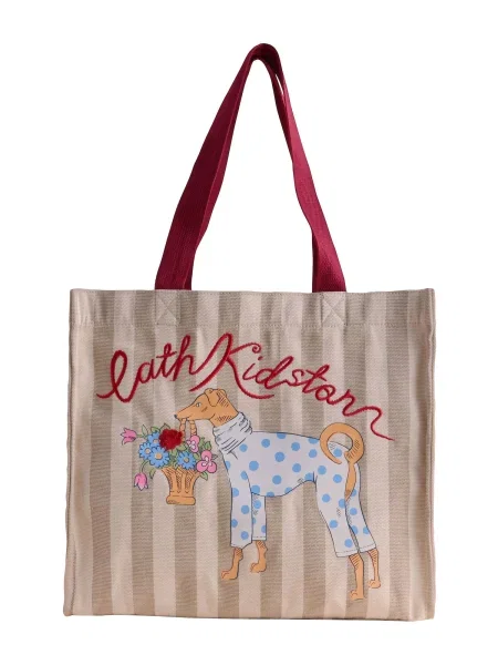 Cath Kidston Shopper torba svijetlobež / nebesko plava / kaki / rubin crvena