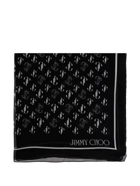 Fular Jimmy Choo de mătase negru