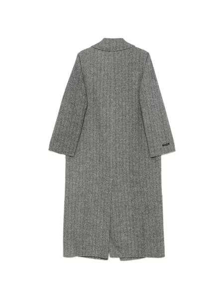 Palton Manzoni 24 cu model herringbone gri